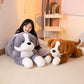 Border Collie Pillow Plush Toy, Soft Imitation Rabbit Fur Dog Doll (50–130 cm)