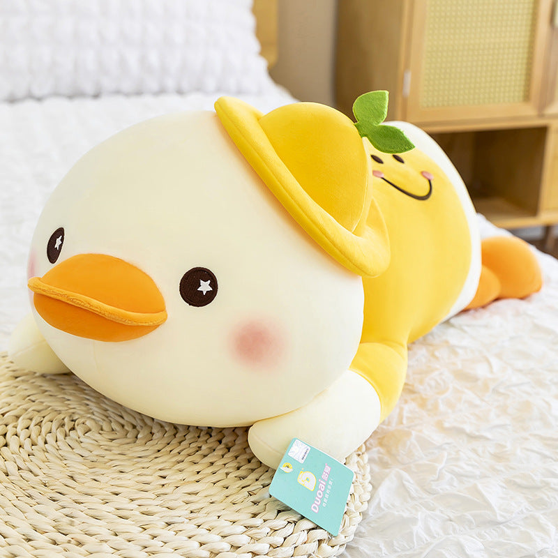 Pure Joy: Cartoon Smiling Little Yellow Duck Plush Doll (Down Cotton, Sitting & Lying Styles).