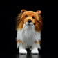 Simulation Dog Doll, Cute Collie Model Plush Figurine (26cm Realistic Puppy Doll)