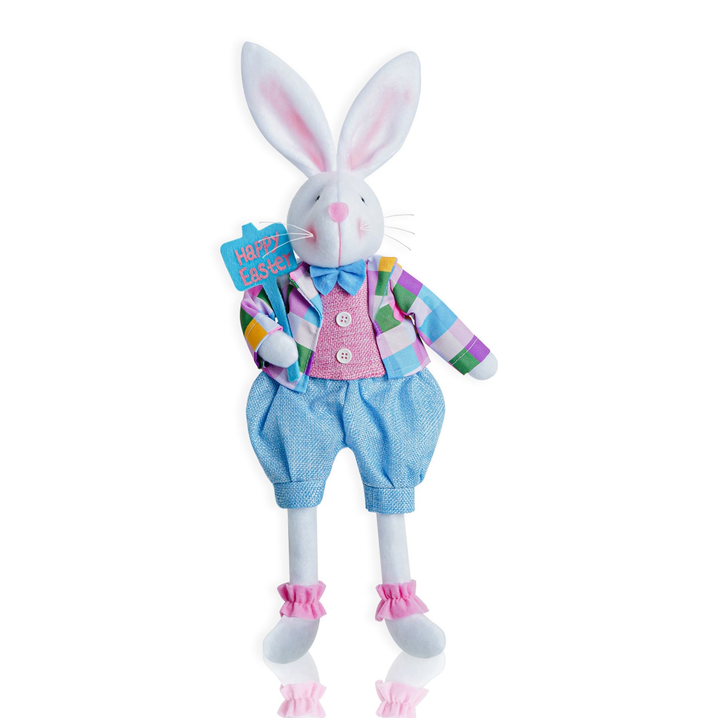 Easter Bunny Doll, Cute Cloth Bunny Ornament for Easter Party Decoration