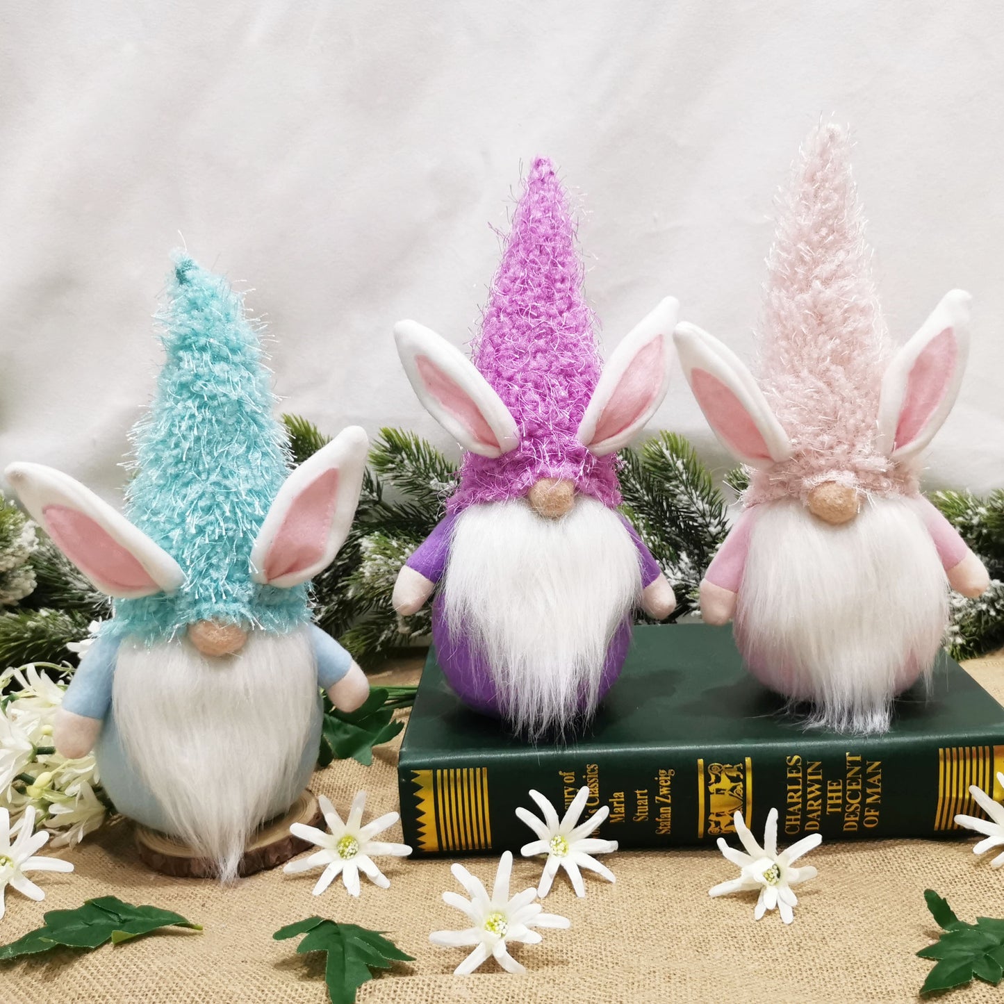 Easter Cartoon Bunny Faceless Doll, Holiday Desktop Decoration