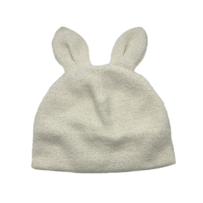 Cute Sweet Girl Milk Bunny Ears Knitted Woolen Hat, Embroidered Dome Baseball Cap