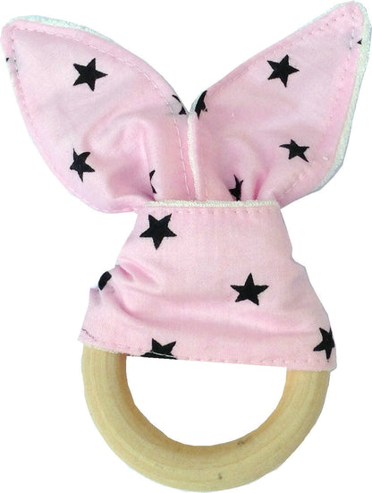 Baby Bunny Teething Ring, Bite-Safe Organic Wood Teether (Limited Stock)