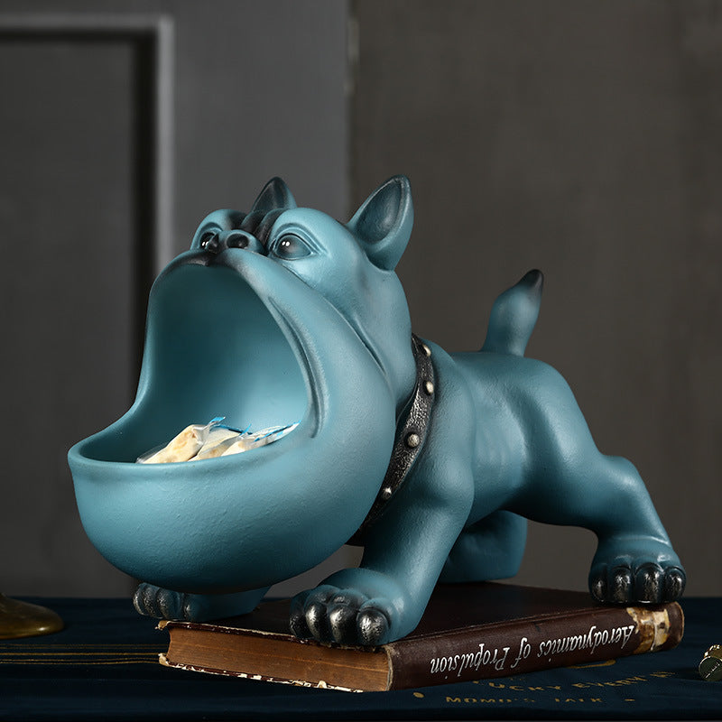Personality French Bulldog Simulation Ornament, Modern Resin Storage Decoration