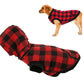 Autumn & Winter Plaid Pet Coat, Thickened Dog Clothing with Detachable Hat