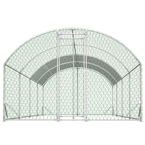 26' x 9' x 6' Large Metal Chicken Coop, Walk-In Poultry Cage With Waterproof Cover, Predator-Safe Design & Easy Assembly (258 sq ft)