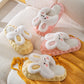 Cute Cartoon Bunny Couple Slippers, Removable & Washable Indoor Household Footwear
