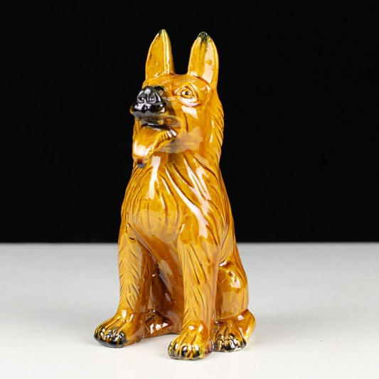Tang Sancai Dog Ceramic Crafts, Handmade Chinese-Style Dog Ornaments (Multiple Breeds & Sizes)