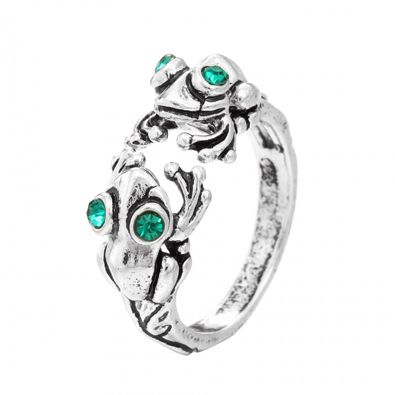 Bold Statement: European and American Personalized Fashion Frog Ring (Acrylic).