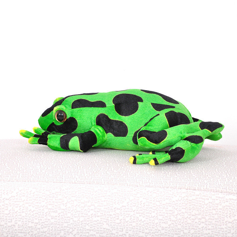 Lifelike Cuddles: Simulation Frog Plush Doll with Soft Short Plush and PP Cotton Filling.