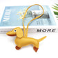 Sausage Dog Style Carrying Strap Bag Ornament, Fashion Commuting Leather Charm