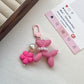 Pearl Balloon Dog Flower Keychain, Colorful Resin & Plastic Pendant