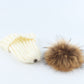 Parent–Child Thermal Knit Hat Set, Winter Raccoon Fur Pom Beanie for Kids & Adults