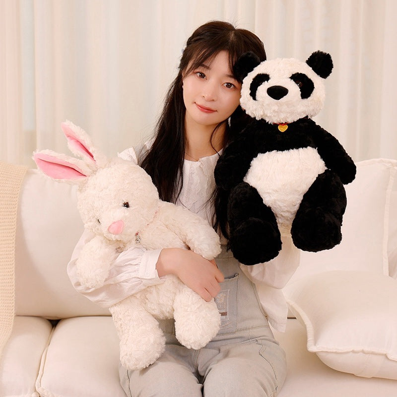 Best Friends Forever: Cute Animal Bunny & Panda Plush Toys ($\mathbf{30}$ or $\mathbf{45\text{cm}}$).