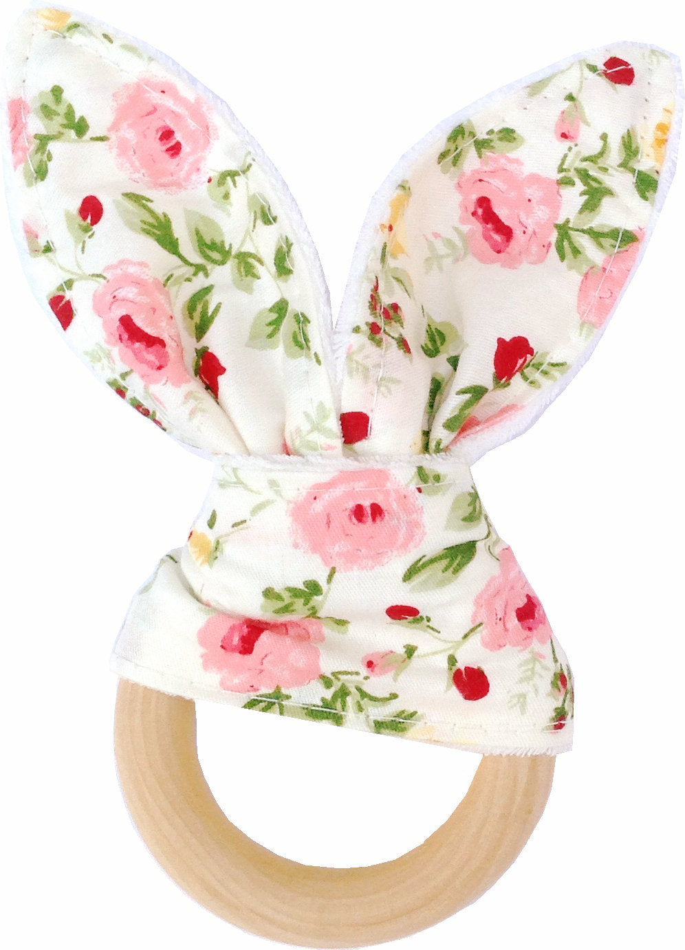 Baby Bunny Teething Ring, Bite-Safe Organic Wood Teether (Limited Stock)