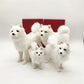 White Samoyed Home Ornament, Handmade Bionic Dog Craft (Rabbit Fur Material)