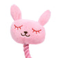Bite-Resistant Vocalization Plush Toy, Dog Chew Toy with Squeaker (Pink Rabbit or Green Frog)