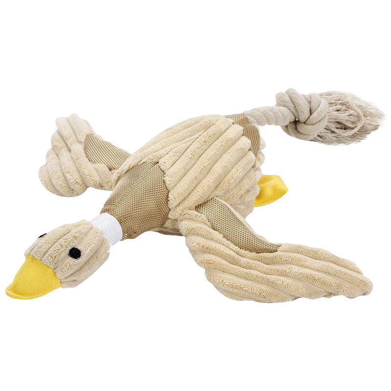 Squeaky Fun: Soft Short Plush Duck Sound Toy for Dogs ($\mathbf{25 \times 31\text{cm}}$).