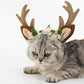 Christmas Pet Hat, Short Plush Holiday Hat for Cats & Dogs (Universal Fit)
