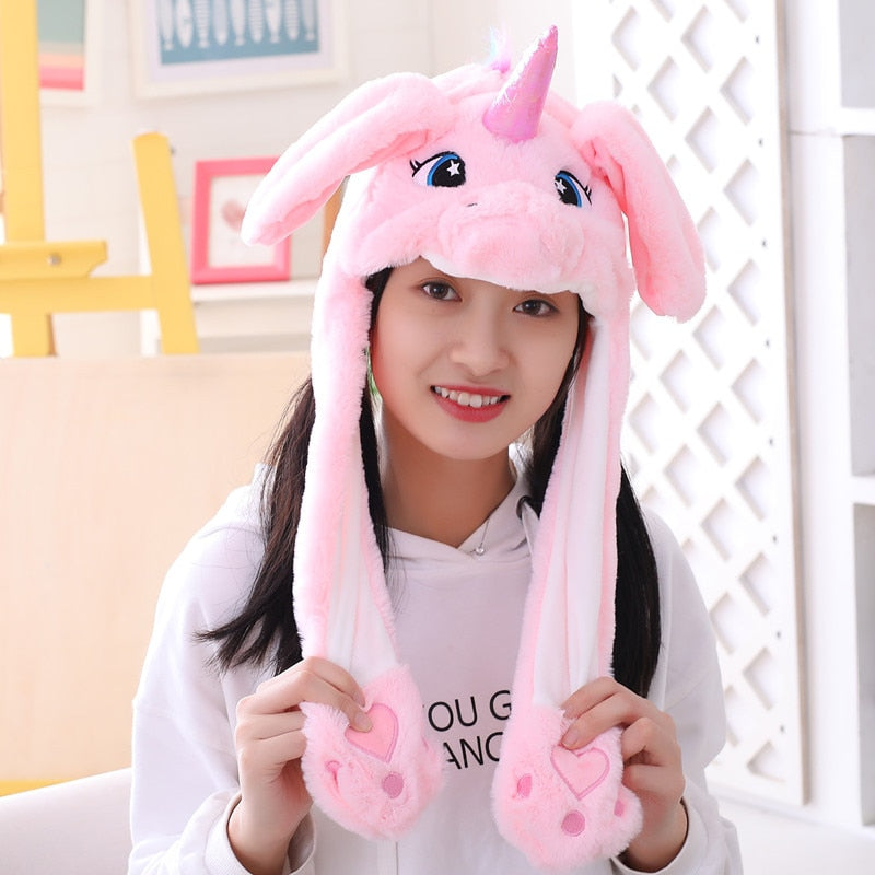 Luminous Bunny Hat, Cute Rabbit Hat With Moving Ears & Light-Up Design