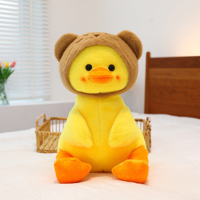 Dinosaur Transformation Duck Plush Toy – Cute Hooded Duck Doll for Kids & Gifts