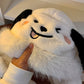 Cute Dog Winter Fleece Hat with Integrated Scarf & Gloves, Thickened Warm Cartoon Pet Accessory