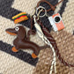 Handbag Pendant Sausage Dog Doll Keychain, Cute Polyester Dog Charm Accessory