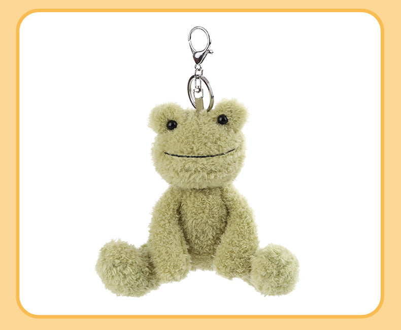 Frog Schoolbag Pendant Keychain – Cute Matcha Frog Plush Doll Charm