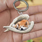 Creative Fashion Cute Dog-Shaped Acrylic Keychain, Single-Sided Print
