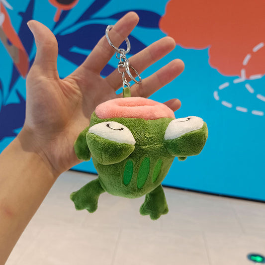 Quirky Companion: $\mathbf{8\text{cm}}$ Sausage Lip Frog Plush Toy Pendant.