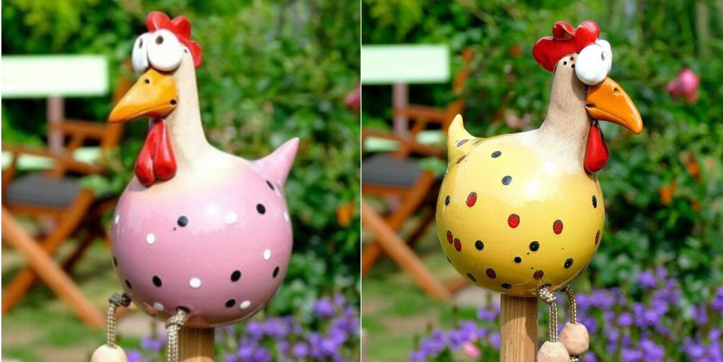 Yard Art Decor Chicken Garden Lawn Plug – Hen & Rooster Resin Ornaments for Indoor/Outdoor Decoration