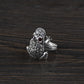 S925 Silver Vintage Thai Gold Cicada Frog Ring – Retro Maxai Golden Toad Statement Ring