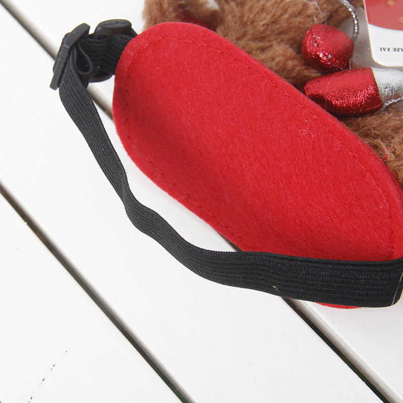 Christmas Dog & Cat Hat Ornament, Festive Short-Plush Pet Hairpin Accessory