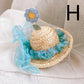 Pet Cute Knitted Straw Flower Hat, Cat & Dog Photography Prop Sun Hat
