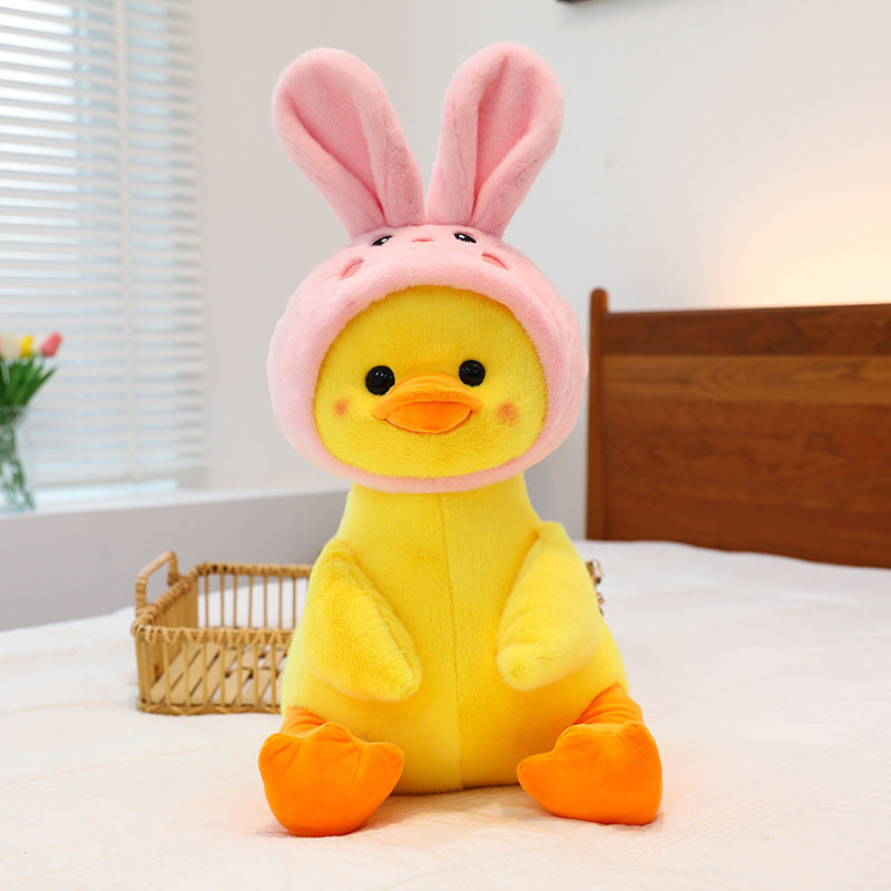 Dinosaur Transformation Duck Plush Toy – Cute Hooded Duck Doll for Kids & Gifts