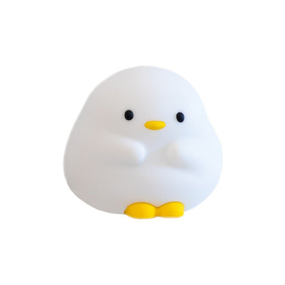 Cute Duck LED Night Lamp – Silicone USB Rechargeable Touch Sensor Light with Timer
