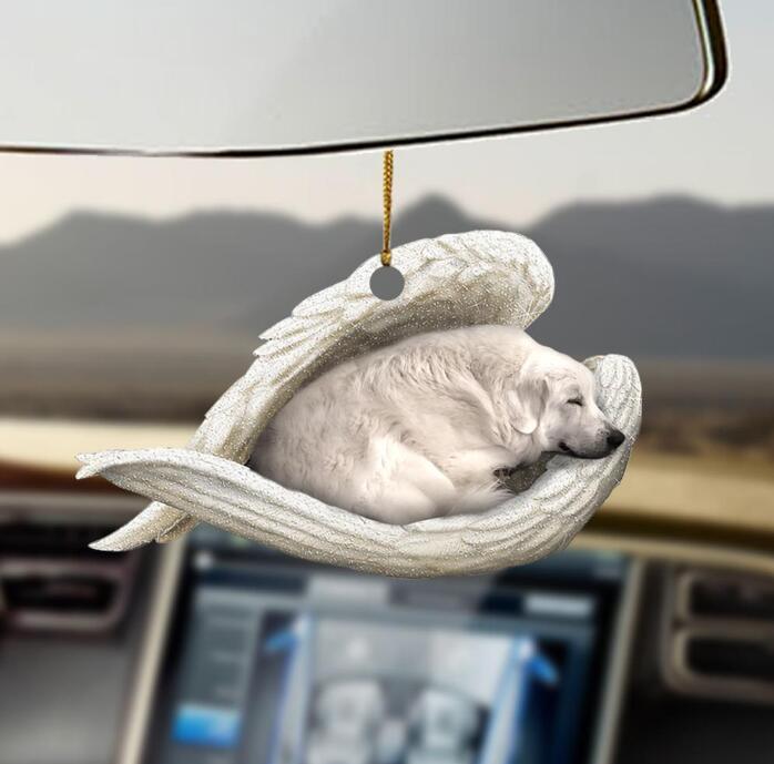 Sleeping Dog Angel Car Pendant, Acrylic Hanging Ornament for Cars, Doors & Home Decor