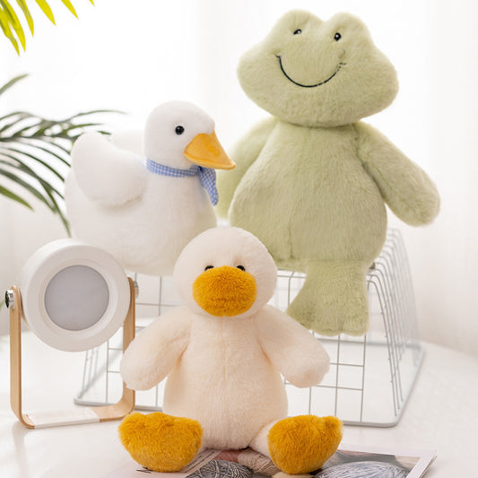 Huggable Friends: Cute Big White Duck, Frog, or Puppy Plush Toy Pillow ($\mathbf{4-6}$ Years).