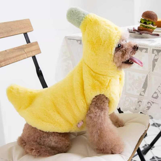 Dog Clothes, Autumn and Winter Funny Banana Pet Costume