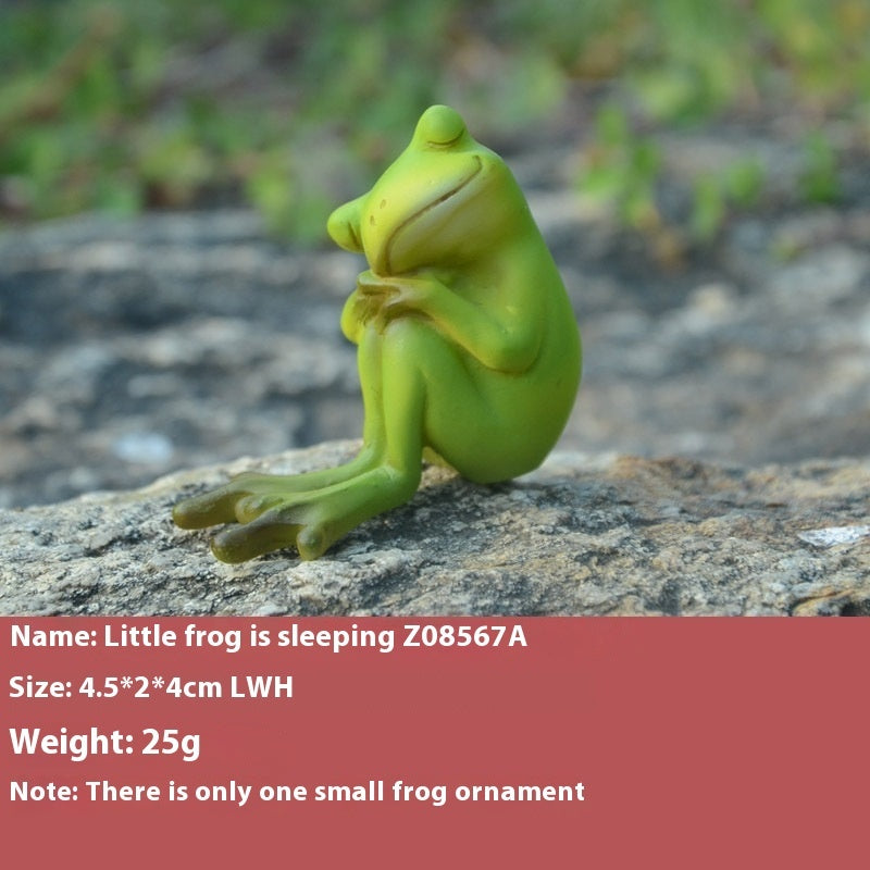 Pastoral Whimsy: Creative Cute Sunflower Frog Resin Ornaments (Many Poses).