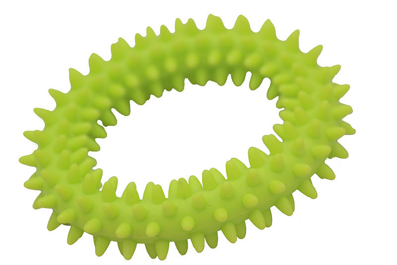 TPR Spiky Circle Dog Chew Ring, Bite-Training Molar Toy & Teeth-Cleaning Pet Supply