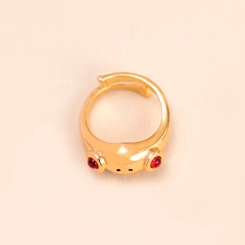 Street Style Statement: Hip Hop Frog Animal Open Ring (Unisex, Adjustable).