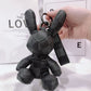 Creative Fashion Leather Bunny Keychain, Plaid Car Pendant Accessory