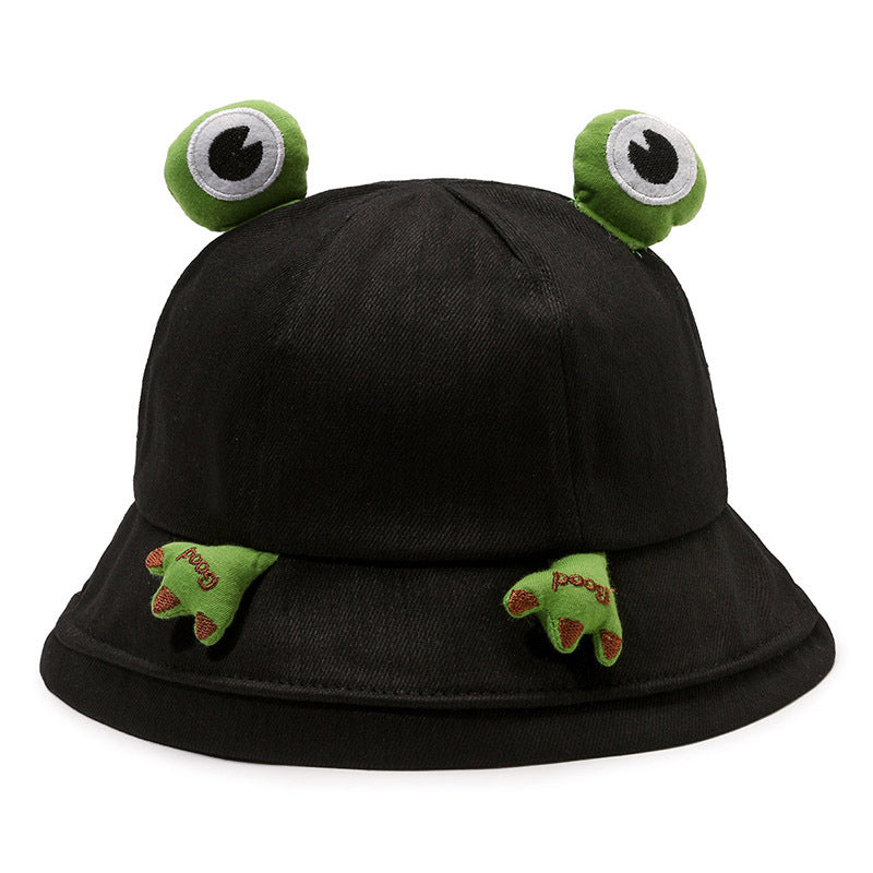 Summer Style: Cute Cartoon Frog Female Fisherman Hat for Sun Protection.