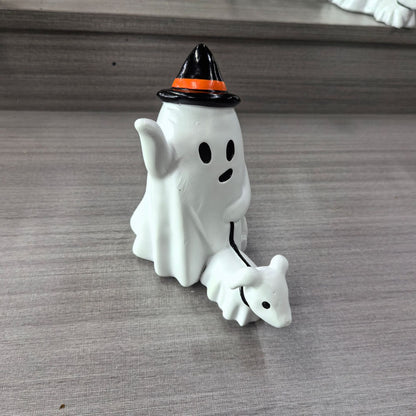Halloween Little Ghost Dog Ornament, Modern Resin Walking Dog Decoration