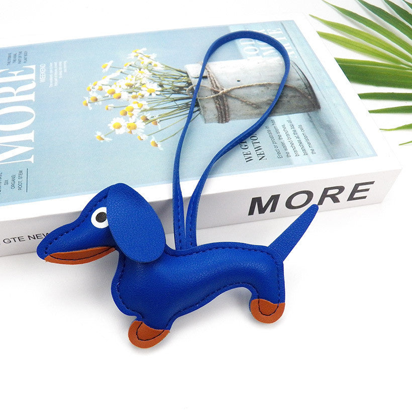 Sausage Dog Style Carrying Strap Bag Ornament, Fashion Commuting Leather Charm