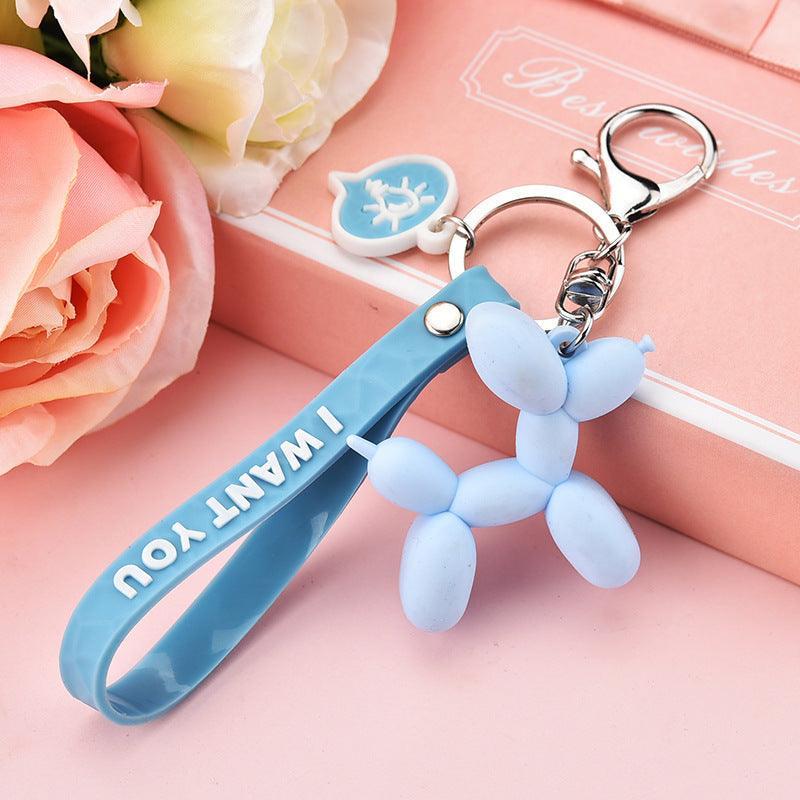 Balloon Dog Keychain, PVC Doll Pendant for Bags, Keys & Gifts