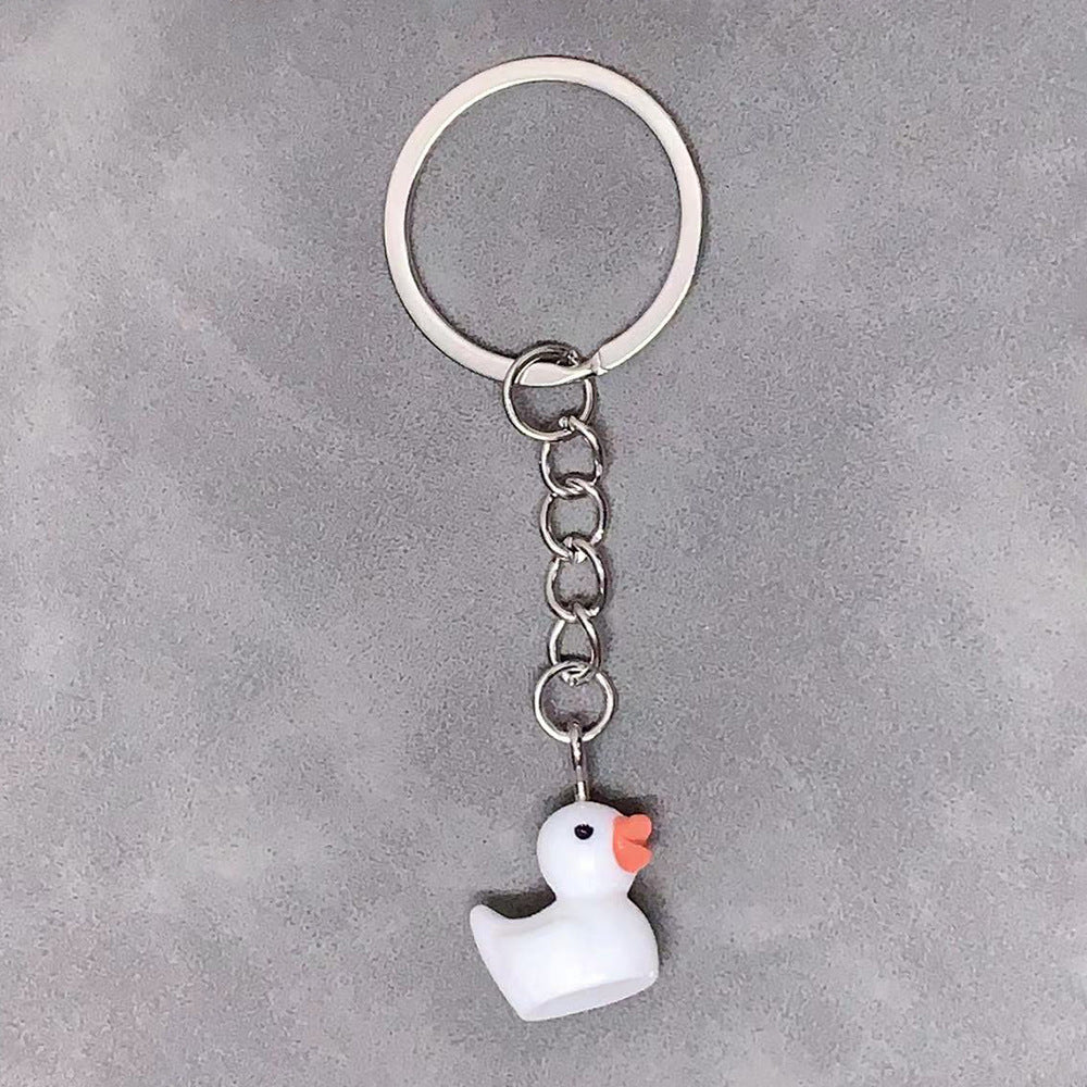 Charming & Simple: Resin Small Yellow Duck Keychain Pendant (Multi-Color Options).