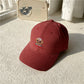 Fashion Kids Baseball Cap, Red Frame Brown Dog Design Cotton Hat for Spring & Autumn