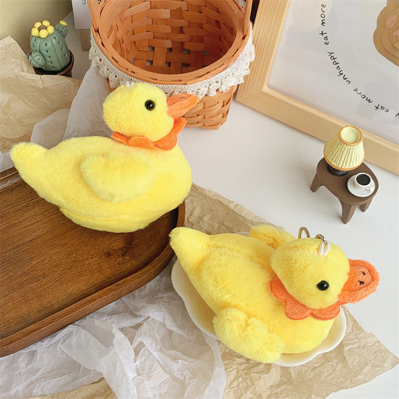 Cute Cole Duck Plush Keychain – Creative Yellow & White Mini Duck Pendant Doll